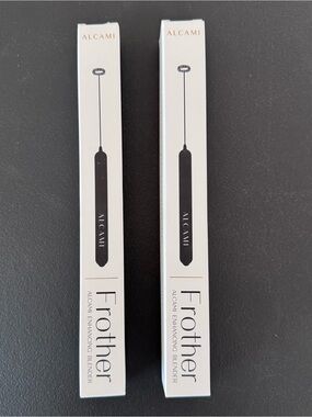 2 x Milk Frother Electric Handheld Golden Stainless Steel Coffee Drink Mixer NIB